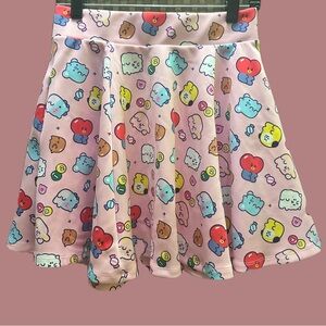 BT21 Women’s Cute Cartoon Print Pink Skirt size S/M